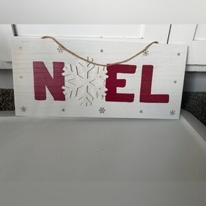 Festive Noel Holiday Sign - Red and White